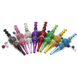 Narguilé Bouche Titulaire Lanterne Forme Portable Pipes Accessoires Cristal Incrusté Filtre Cigarette 8 Couleurs