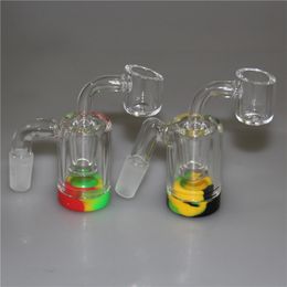 Narghilè Raccoglitore di cenere in vetro con banger al quarzo da 14 mm Recupero contenitore in silicone per tubo dell'acqua in silicone dab rig bong