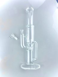 narguilé fumer bong en verre tuyaux 18 pouces 18mm joint 3 percs en ligne à 360 cap