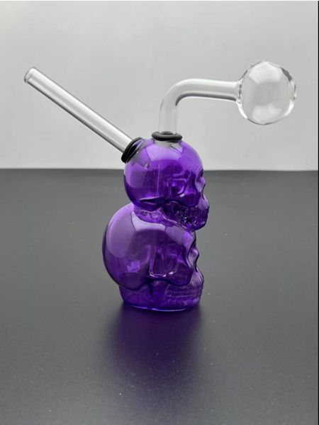 Narguilé Pipe à fumer coloré classique bong violet squelette os verre bouteille d'eau accessoires