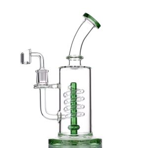 Hookah rechte stijl glazen Water Dab Rig met spiraalbuisfilter Amber Pilaar Middle Joint 9,5 mm Hoogte 10 inch met hoge kwaliteit Kwarts Banger