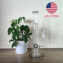 Bong estilo cachimba gris de 13,7 pulgadas con Swiss Perc y junta hembra de 18 mm