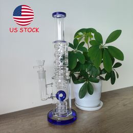 14-inch blauwe waterpijp-stijl bong met Zwitsers Perc en 18 mm vrouwelijk gewricht