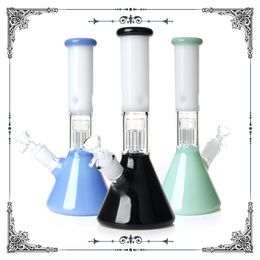 Pipes d'eau de narguilé Verre lourde Bong 6 armes arbre perc recycler Vase Vase Shisha Dab Rige-huile plates de gréement de 10,8 pouces Couleur mélangée Bong