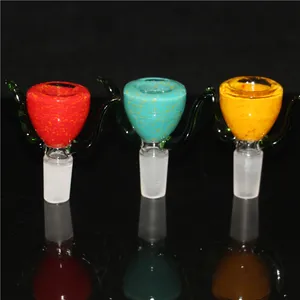 Venta al por mayor de cachimba, cuencos de vidrio de 14mm para fumar tabaco, accesorios de cono de flor