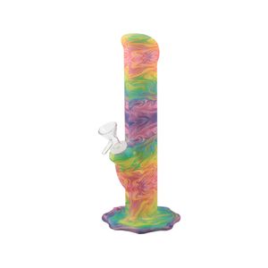 Narguilés 10,2 pouces courbure bécher bong eau silicone bong Dab Rig avec bol en verre fumer huile de tabac