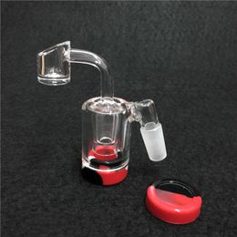 Hookahs 14 mm 18 mm mannelijke vrouwelijke glazen asvanger met 7 ml siliconen wasolieolie container reclaimer 4 mm kwart banger Water Bongs Dab Rigs