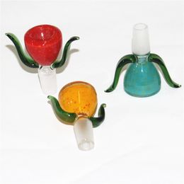 Narguilés 14mm 18mm Mâle Herb Dry Bowl avec poignée Fumer Verre Bol Tabac pour Bongs Entonnoir Bols Ash Catcher Bubbler