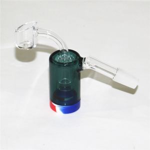 Narguilés 14mm 18mm Reclaim Catchers Adaptateur Ashcatcher Glass Ash Catcher Percolator pour Bong WaterPipes avec 4mm quartz banger 5ml récipients en silicone brûleur à mazout