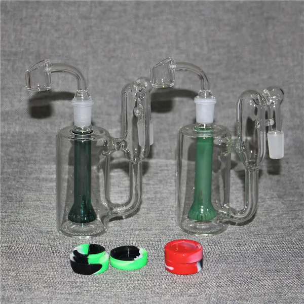 Hookahs 14 mm Ash Catcher Glass Single Ashcatcher con juntas en línea perc 18 mm bongs de vidrio en ángulo recto