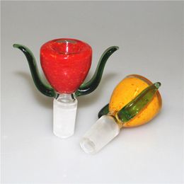 Narguilés 14mm bol cadavre fleur bols en verre épais avec morceau de tabac coloré pour fumer pipe bong attrape-cendres