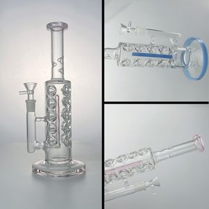 Hookahs 14mm Vrouwelijke Joint Heady Glass Bong Ice Pinch Rechte buis Waterpijpen Fab Egg Olie DAB RIG 11 inch Inline Perc with Bowl