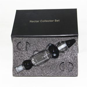 Narguilés 14mm Nectar Set deux fonctions concentré verre dab tuyaux d'eau de paille avec boîte adaptateurs de connecteur en verre brûleur à mazout