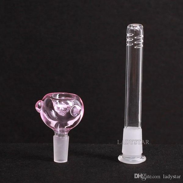 Hookahs 18.8Mm Adaptador Glass Ash Catcher Bowl Bongs Accesorios Plataformas petroleras Clavos de titanio Vaso de precipitados Tubería de agua L48B