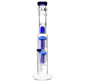 Hookahs 18quot Glass Bong Grace Water Pipe Doble 8x Armtree Dome Perc sin agujero S Azul Send2735587