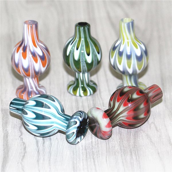 Narguilés 25mm bouchon à bulles en verre coloré épais Pyrex boule de rotation bouchons de carburateur pour quartz sans dôme clous de banger tuyaux d'eau en verre bol cendriers