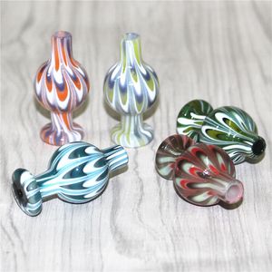 Hookahs 25 mm OD Bubble Cap Heady Glass Bubble Carb Cap Spinning Ball Caps para borde biselado Cuarzo Banger Nail Bongs Dab Rigs Tuberías de agua