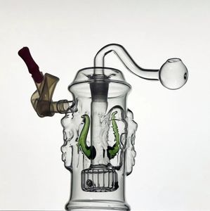 Hookahs 4 inch Glazen water Bong Roze Dab Oil Rig Bubbler Tall Dikke Breaker Mini Pipe met 10 mm kom