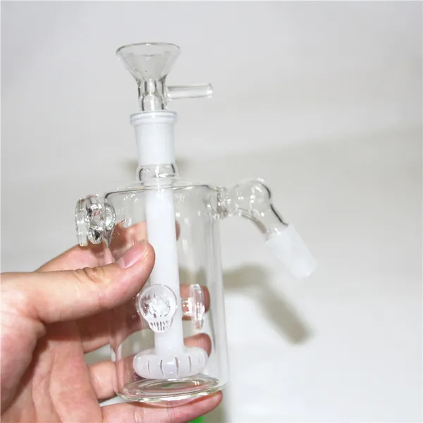 Cachimbas de 90 grados de vidrio Ash Catcher con cabezal de ducha martillo perc cuenco tuberías de agua percolador pipa de fumar