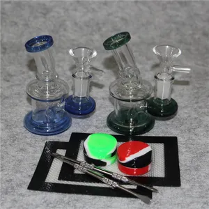 Narguilés Beaker Bongs Conduites D'eau Heady Glass Oil Rigs Recycler Bong Shisha Fumer Pipe Avec 14mm Banger Nail Bowl