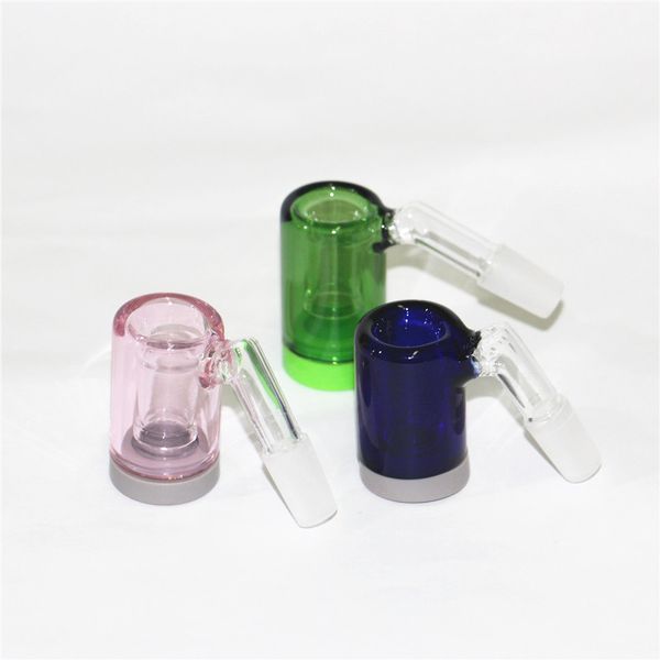 Narguilés Beracky 14mm 18mm Attrape-cendres en verre avec 5 ml Récupérateur de récipient en silicone Homme Femme Ashcatchers pour Quartz Banger Water Bongs Dab Rigs