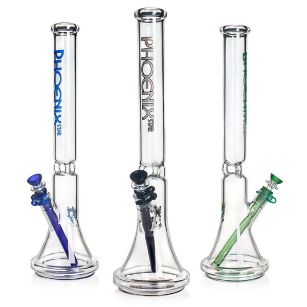 Hookahs Glass Glass bong 18 pulgadas de altura Bongs de vidrio embriagador plataforma de agua de agua tubería de agua de vaso de precipitados