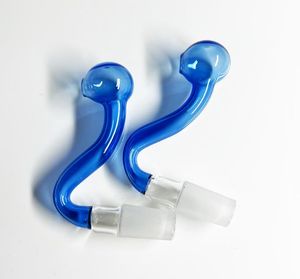Narguilés bleu Pyrex verre brûleur à mazout tuyaux 14mm mâle femelle Joint barboteur fumer tuyaux d'eau tabac accessoires à main