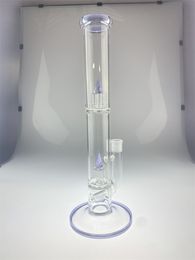 Hookahs Bong Purple CFL Accenten 2 Purple Spikes 1 PERK 18MM JOINT 16 inch 44 mm Diameter Tube Nieuwe stijl