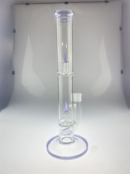 Narguilés bong violet cfl accents 2 pointes violettes 1 perk joint de 18 mm tube de 16 pouces de diamètre 44 mm nouveau style