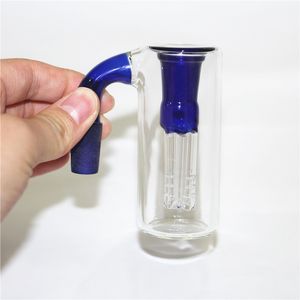 Hookahs helderblauw 14 mm glazen asvanger dik glas ascatcher percolator bongs rigs rookaccessoires 3,35 inchs