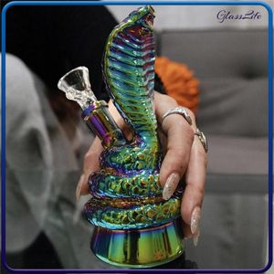 Hookahs cobra slang bong 6.5 'glazen waterpijp regenboog kleur kleine bongs met downstem kom 14 mm gewricht bubbler