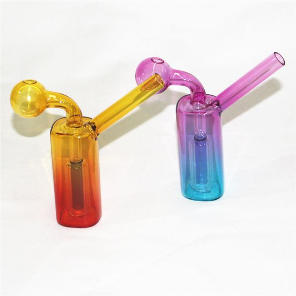 Hookahs Coloful Mini Glass Oil Burner Bong para Dab Rigs Water Bubbler Pipe Diseño simple para accesorios para fumar