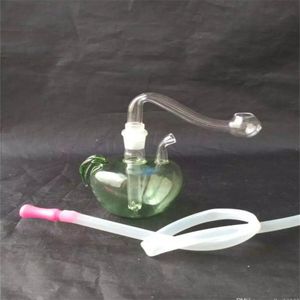 Narguilés Tuyaux de pomme de couleur accessoires bongs en verre, Pipes à fumer en verre colorées mini multicolores Pipes à main Meilleure cuillère en verre