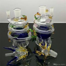 Couleur des nargues. Multi-spiral Panlong Glass Water Bongs Bangs de verre en gros Bongs d'huile