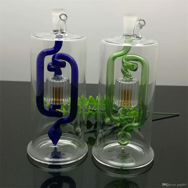 Narguilés Bouilloire à filtre multi-cycles colorée Bongs en verre Pipe à fumer Pipes à eau Verre de plate-forme pétrolière