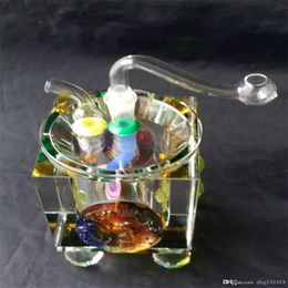 Narguilés Tuyaux en cristal colorés Accessoires pour bangs en verre Pipes à fumer en verre Mini multicolores multicolores