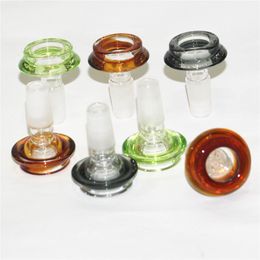 Hookahs Kleurrijke Dubbele Lagen Schermglas Kom 14mm 18mm Mannelijke Glas Hoofdkommen Voor Bong Water Pijp Oliebrander