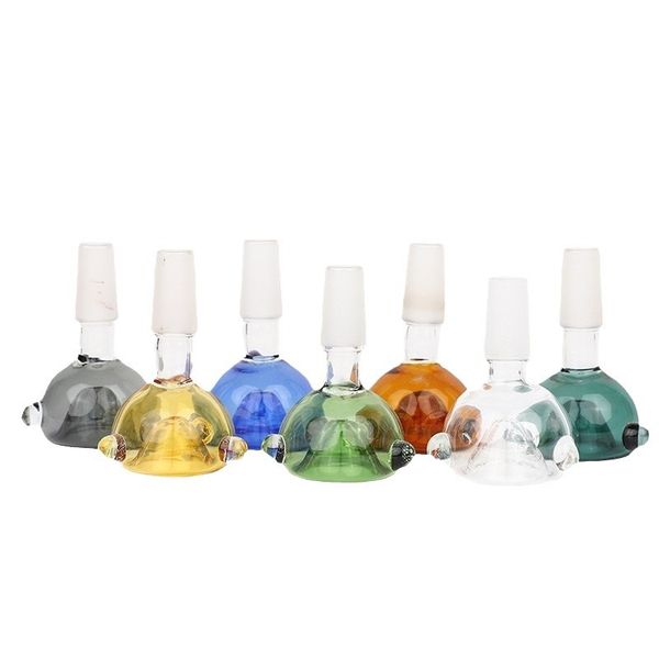 Bows en verre coloré coloré 14 mm 18 mm mâle bols fumeurs Piece pour les conduites d'eau tamponnent des bongs accessoires de fumée