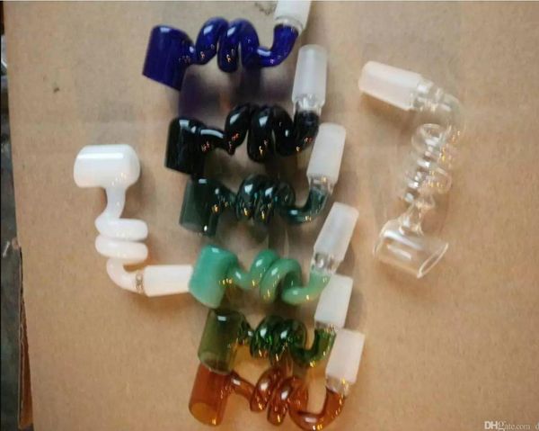 Narguilés Colorized helix courbant domeless pipe à ongles en verre conduites d'eau mâle bol pièces joint 14mm livraison gratuite deux fonctions pas cher