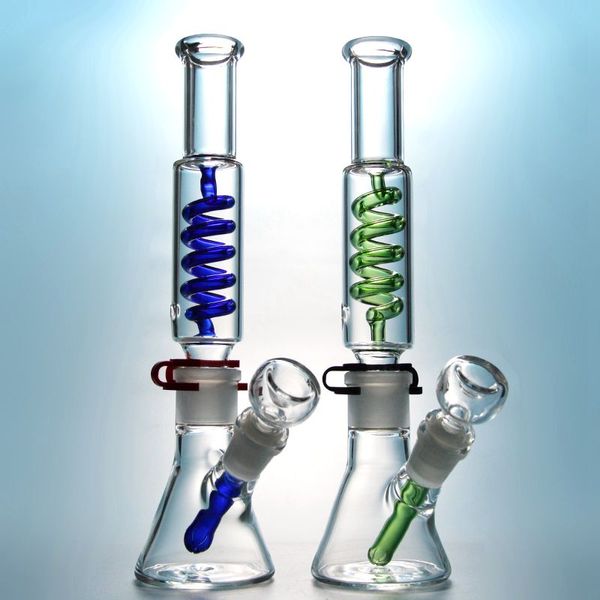 Narguilés Condenseur Bobine congelable Diffuse Downstem Construire un Bong Beaker Bong avec bol et 1 taille 29 clips 11 pouces 18,8 Joint femelle 3 mm d'épaisseur