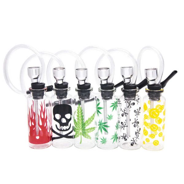 Hookahs Calcomanía fresca Quemador de aceite de vidrio Bubbler con recipiente de vidrio Bongs de agua Bong de uñas gruesas Mini quemadores pipas mini Wax Dabber dab