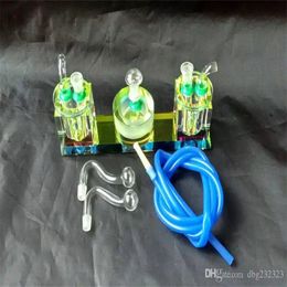 Narguilés Tuyaux en cristal à double couleur Accessoires pour bongs en verre Pipes à fumer en verre coloré mini multi-