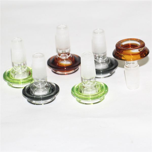 Narguilés Double couches bol en verre coloré 14mm 18mm bols à tabac bol à tabac pièce accessoires pour fumer pour bécher Bongs