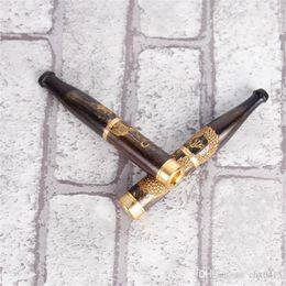Narguilés ébène sculpture Dragon porte-cigarette en bois massif filtre amovible processus de gravure en ébène
