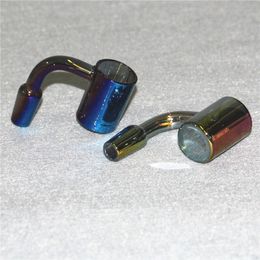 Hookahs Electroplate XL 25 mm kwarts banger nagel 14 mm man 45 90 graden kwarts knallers voor glazen bongs dab rigs
