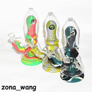 Hookahs Eye Siliconen Water Bong Verwijderbare Waterpijpbongen met Glasfilter Kom Siliconen DAB RIGHT voor rook onbreekbaar