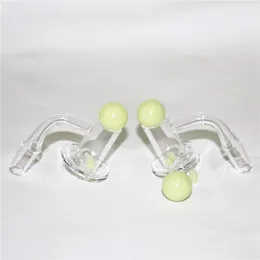 Hookahs Flat Top Terp Slurper Quartz Banger met gloed in de donkere glazen marmeren koolhydraten en robijnige parels ingesteld 10 mm 14 mm 18 mm 90 graden draaiende kartnagels voor bongs