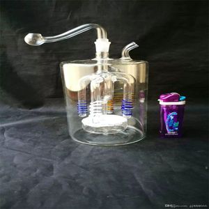 Hookahs Cuatro columnas de botella de agua con bongs de vidrio accesorios Glass Smoking Pipes colorido mini