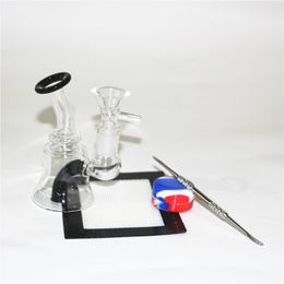 Narguilés verre Bong couleur tuyau d'eau recycleur Dab plate-forme peigne et Inline Perc plates-formes pétrolières 14.5mm Joint Bongs tuyaux d'eau percolateur