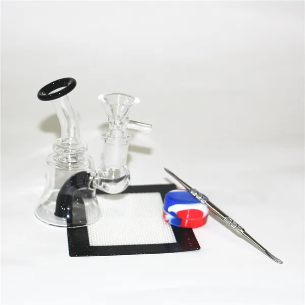 Hookahs Glass Bong color Water Pipe Recycler Dab Rig peine y Inline Perc Oil Rigs 14.5mm Joint Bongs Water Pipes Percolador